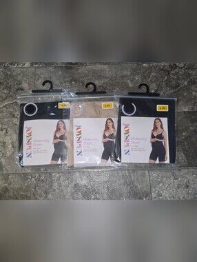 3 x Joyspun Maternity Over-Belly Bike Shorts - Black (2) & Beige (1)- L/XL NWT